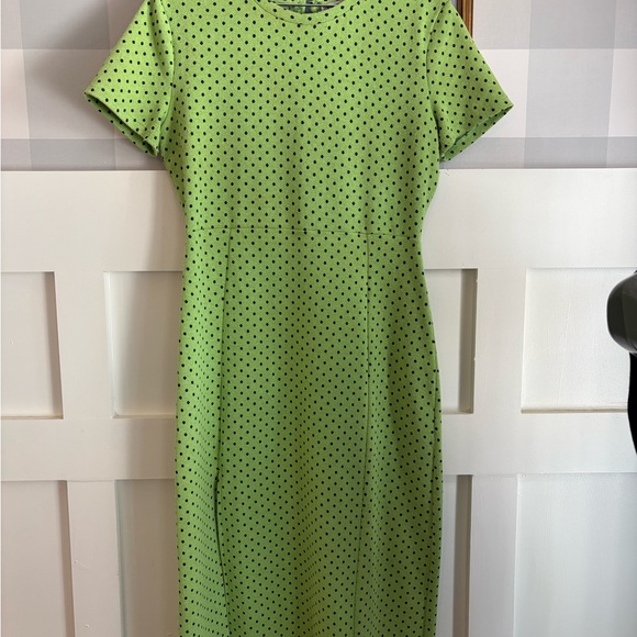 Zara Green Polka Dot Dress Size Large - Picture 2 of 8